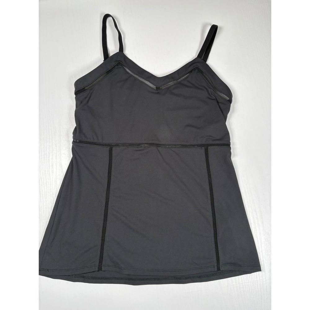 Fabletics Black Mesh Panel Athletic Camisole Tank Top Small Yoga Pilates Workout